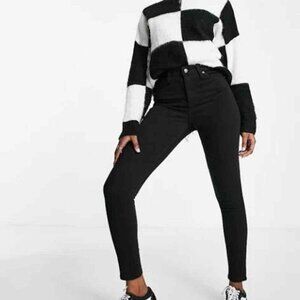 2/$30 Topshop Jamie High Rise Ankle Skinny Raw Black 26 #9367